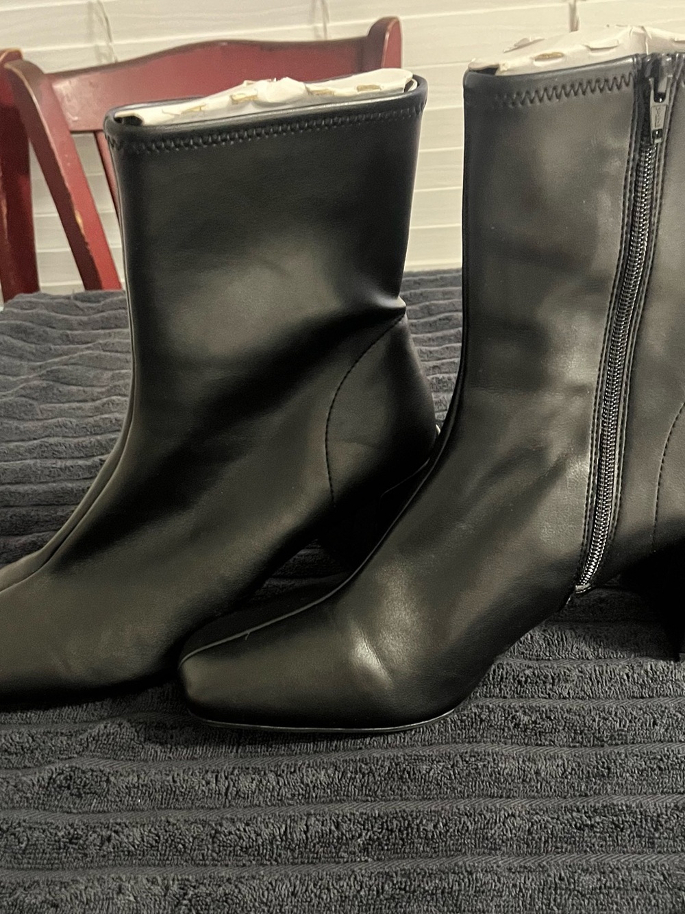 Target Women's Black Faux Leather Ankle Booties with Side Zip